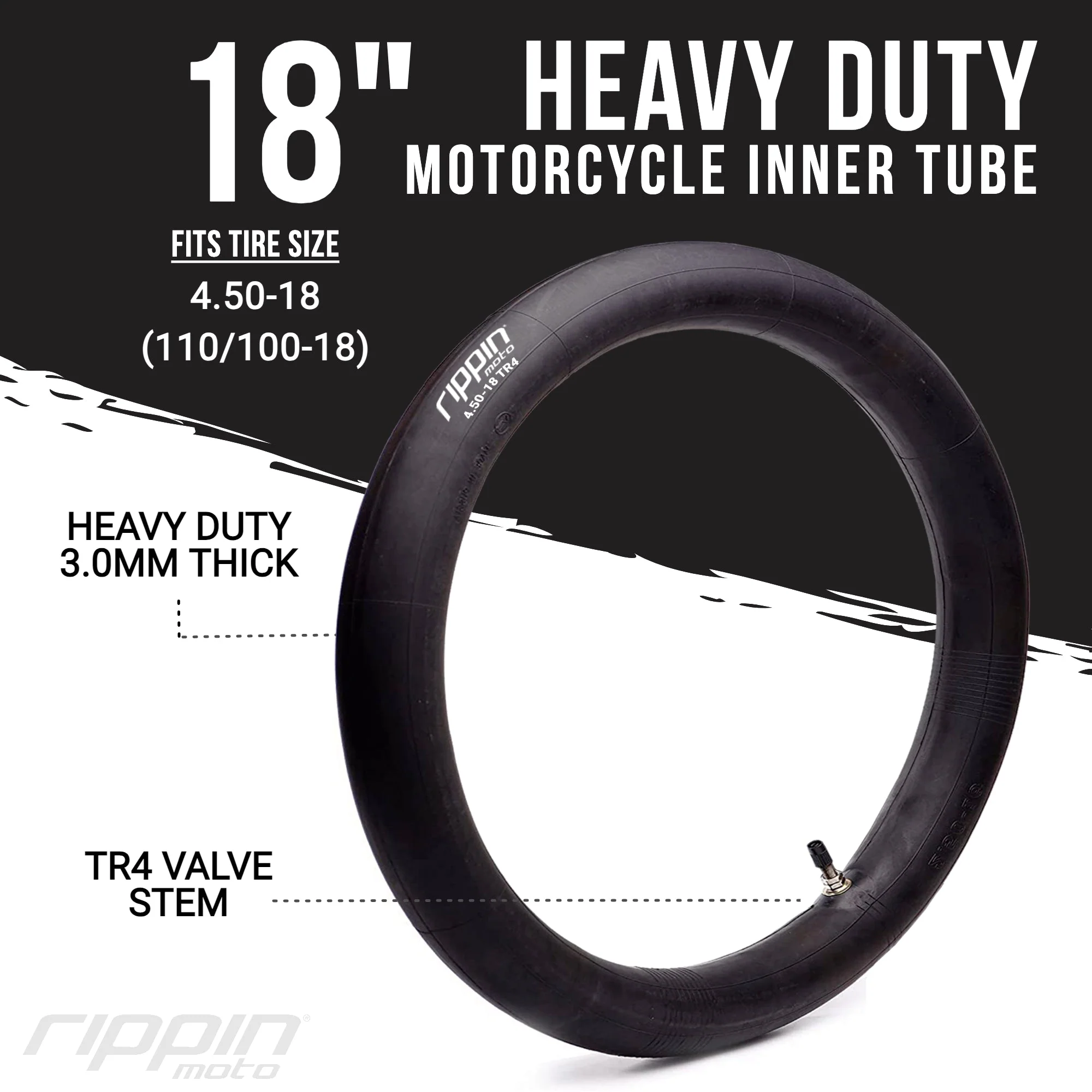 110/100-18 (4.5 x 18) Heavy Duty 18" Inner Tube 3mm Thick