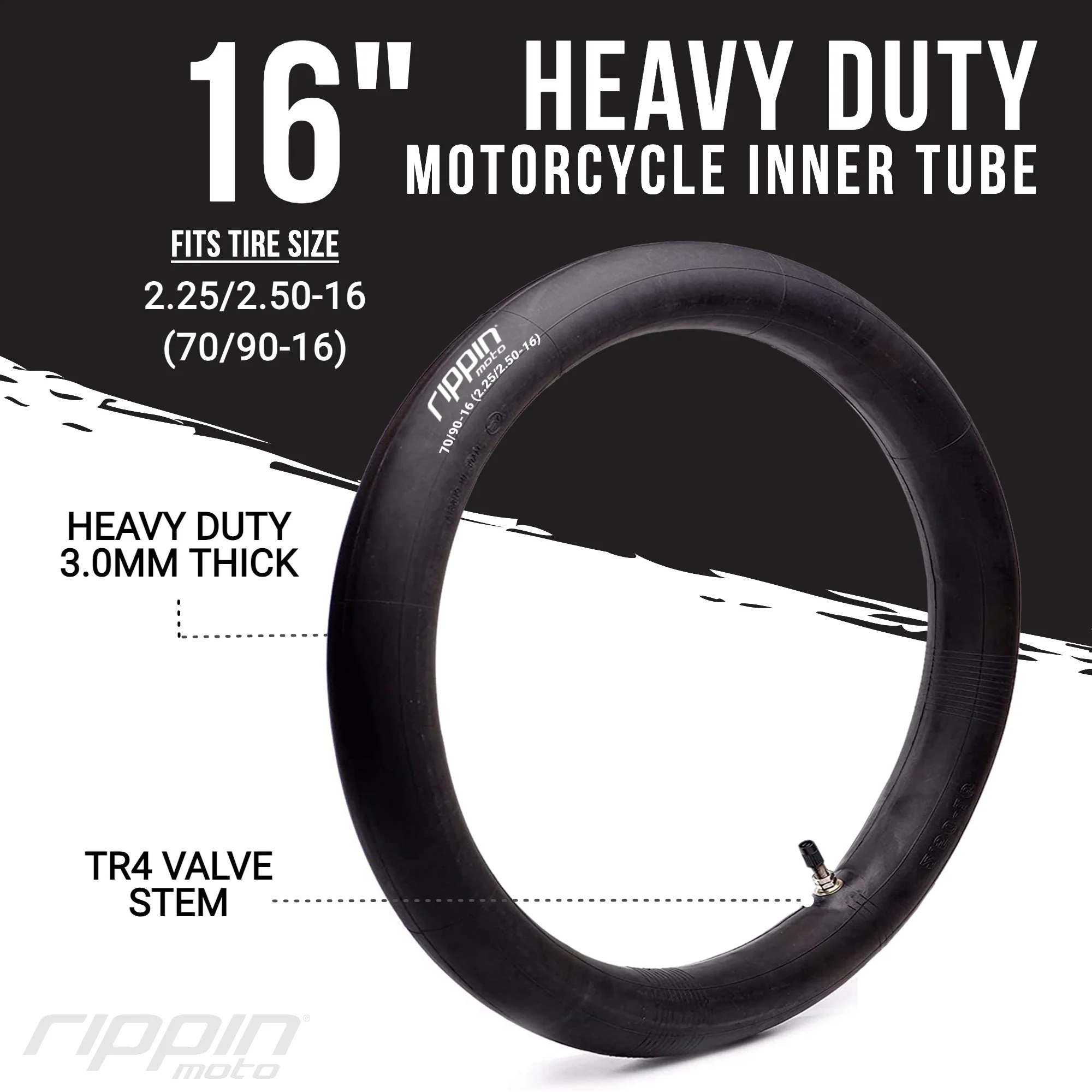 70/90-16 (2.25/2.5-16) Heavy Duty 16" Inner Tube | 3mm Thick