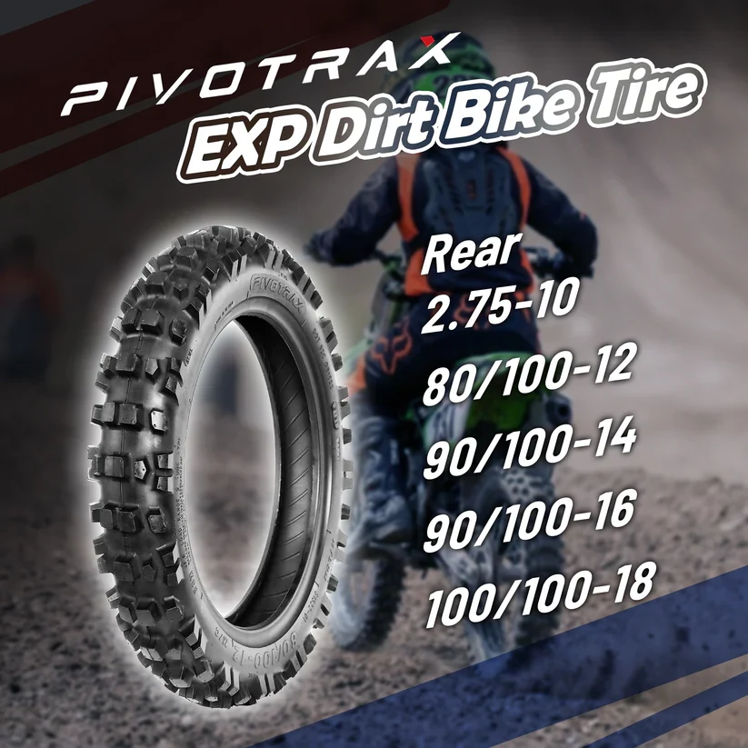 Pivotrax EXP Rear Dirt Bike Tire | Pit Bikes, E-Motos and Motocross