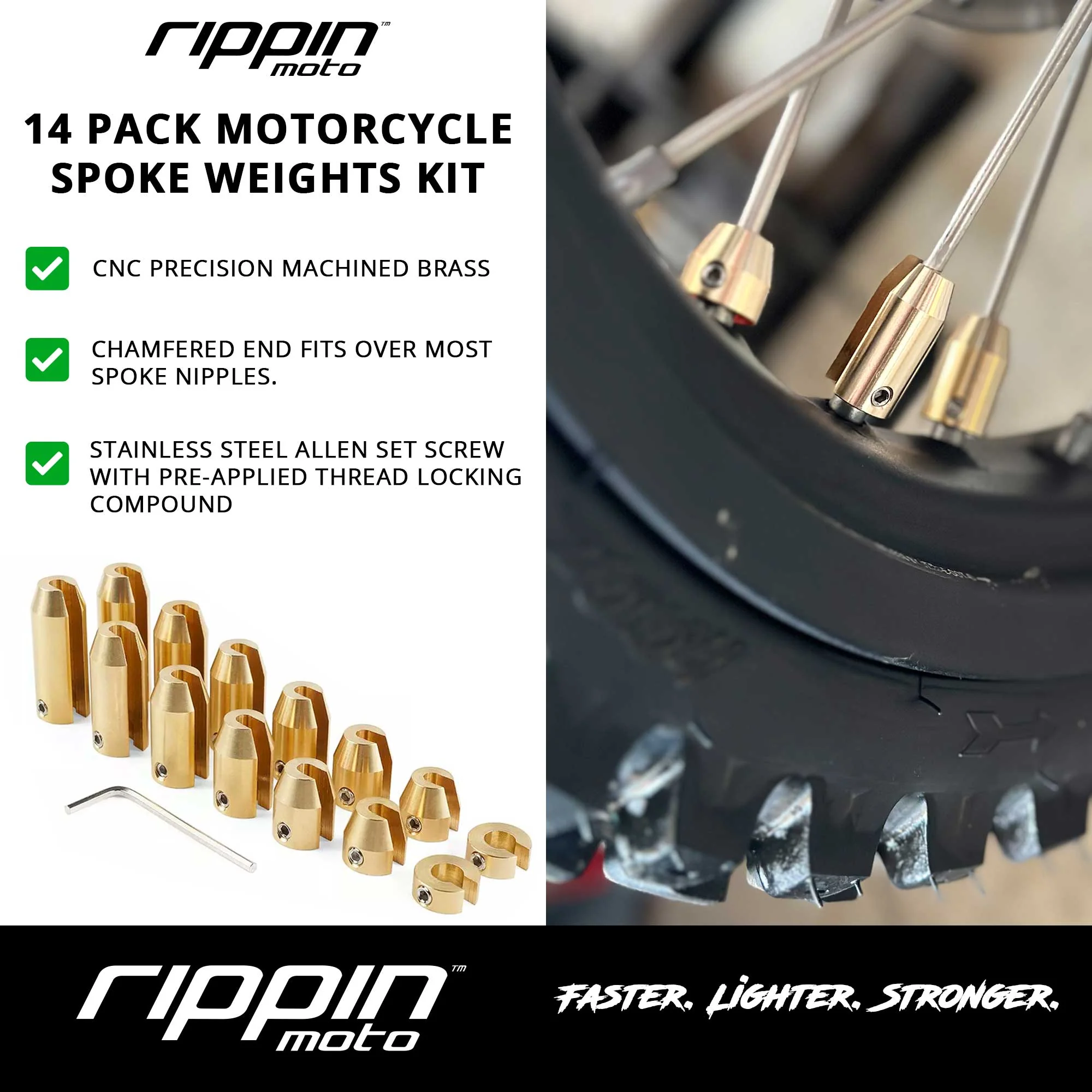 Rippin Moto 14 Pack Spoke Wheel Weights
