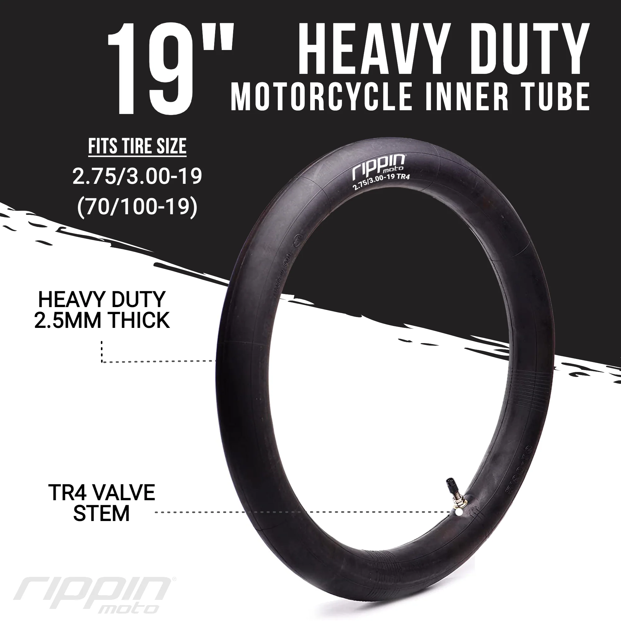 Rippin Moto 2.75/3.00-19 (70/100-19) Heavy Duty Motorcycle & E-Moto Inner Tube | For Surron, Eride Pro,Talaria and more