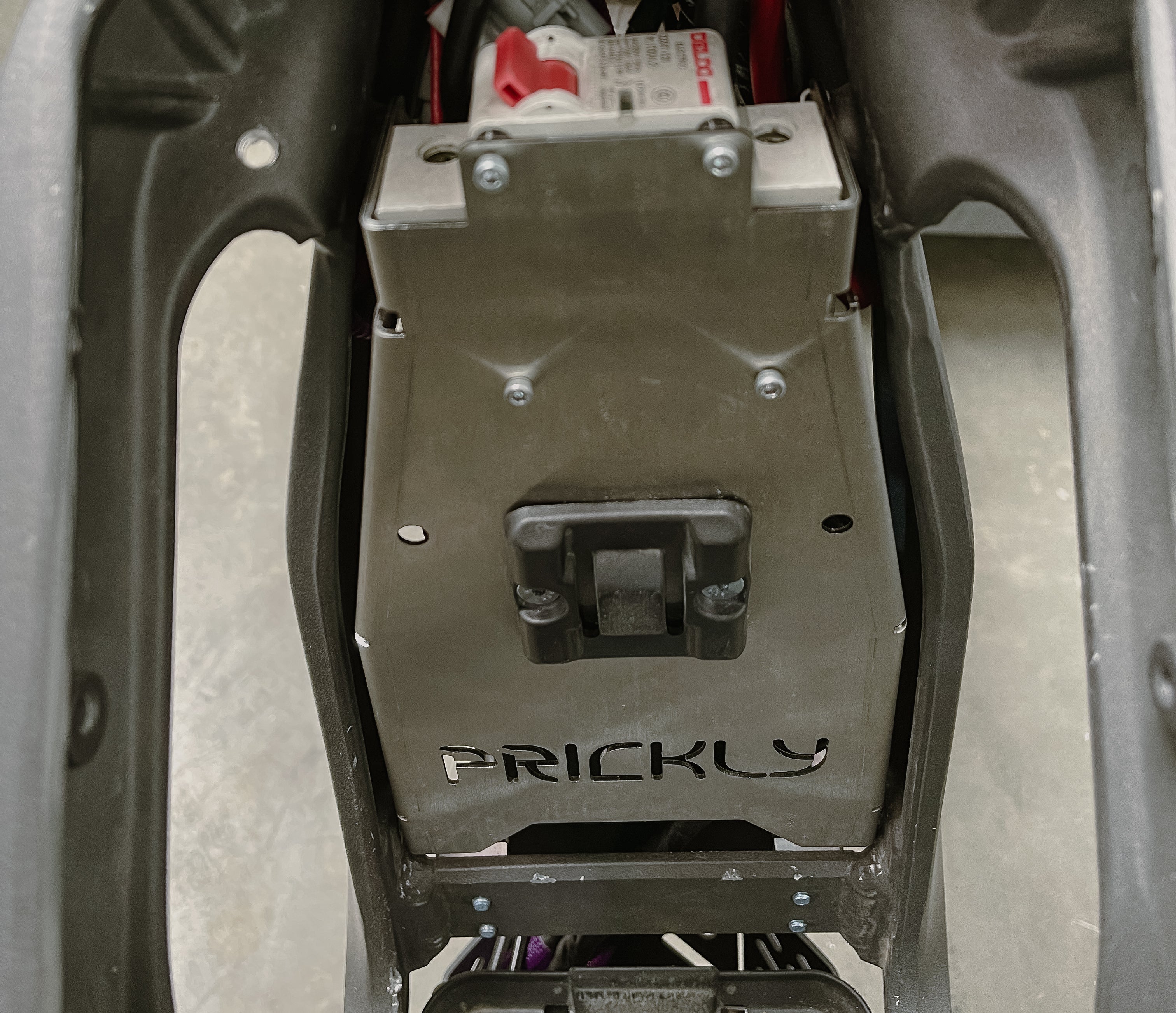 Stainless Battery & Controller Mounting Plate | Sur Ron Light Bee X | By Prickly Motorsports