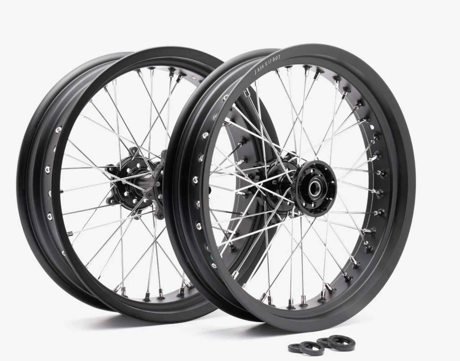 CLEARANCE Full-E Charged Front And Rear Wheel Set 17inch X 3.5 & 17inch X 4.25 for Ultra Bee Black