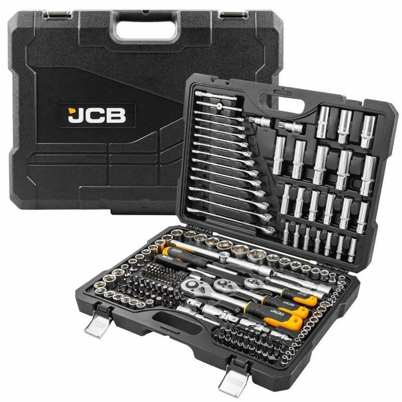 JCB 218 Piece Socket and Tool Set, 3/8 - , 1/4 - and 1/2 - | JCB-42182-5