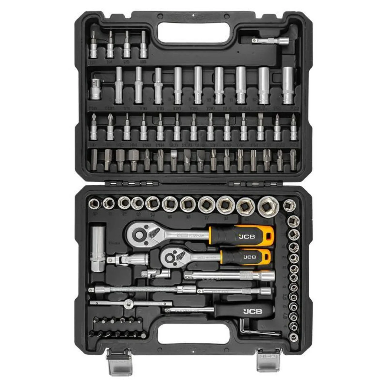 JCB 94 Piece 1/4 - and 3/8 - Socket and Bit Set, Chrome Vanadium Steel | JCB-4941-5DS - View 2