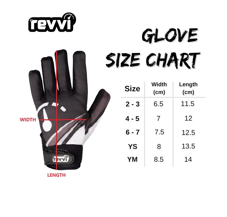 Revvi Kids Bike Gloves - Knuckle Protection - Long finger tech - View 3