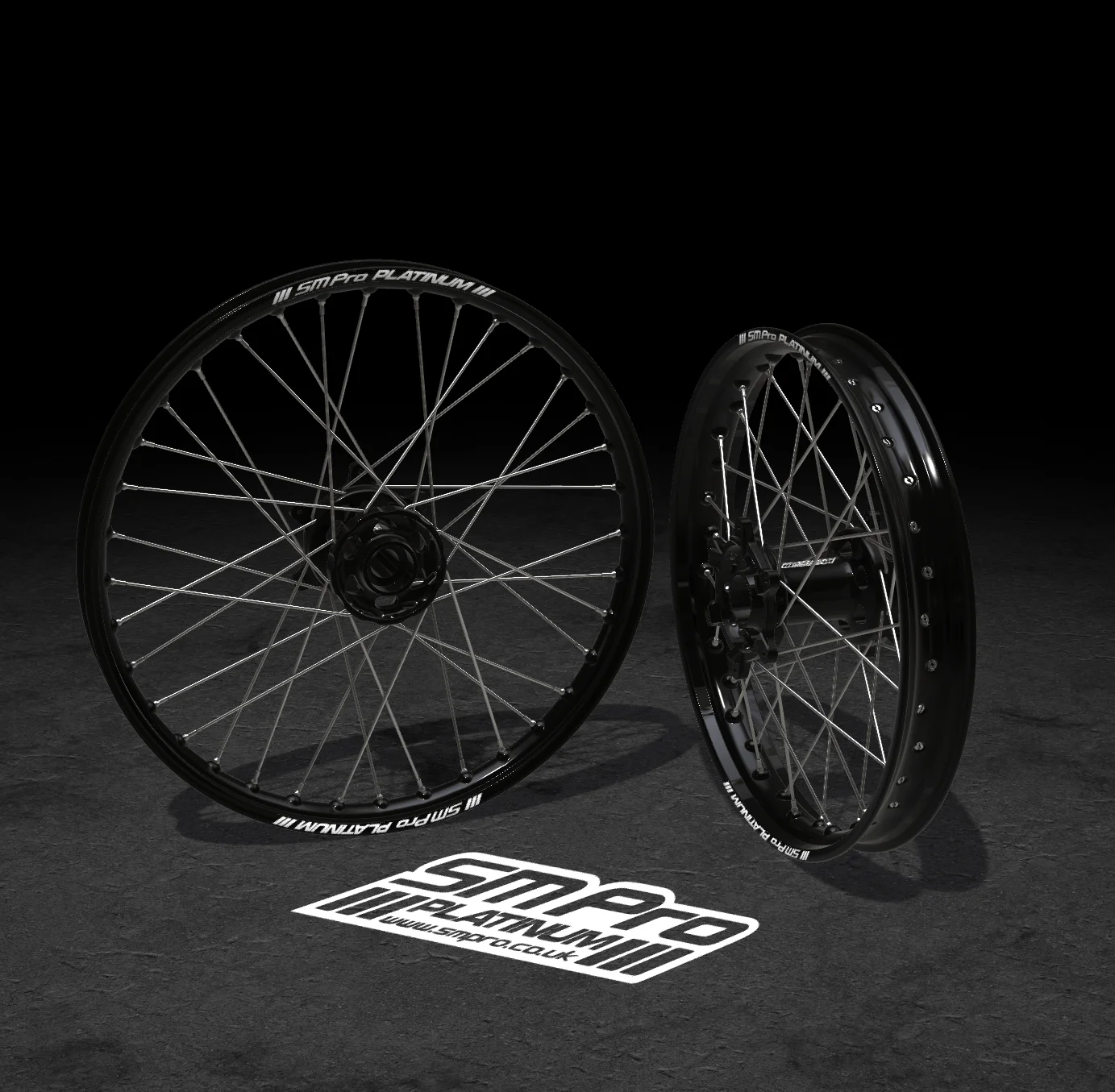 SM PRO SUR RON LIGHT BEE WHEEL SET 19/16 - BLACK/SILVER COMBO
