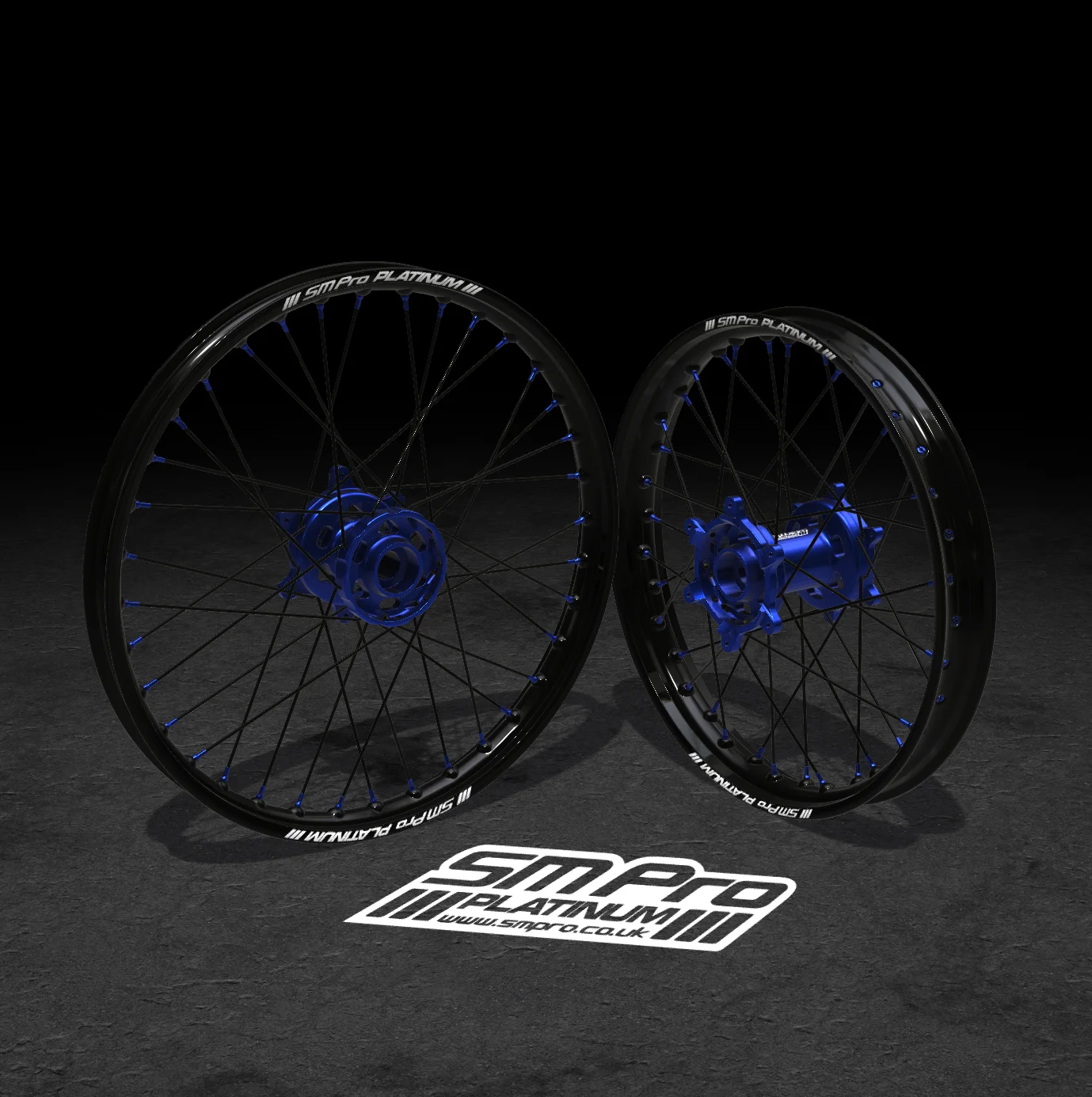 SM PRO TALARIA WHEEL SET 19/16 - BLACK/BLUE COMBO