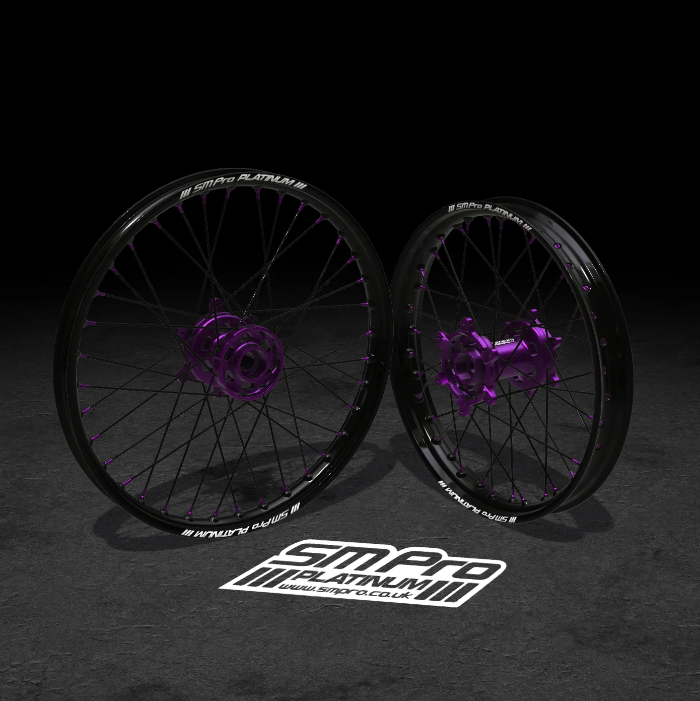 SM PRO TALARIA WHEEL SET 19/16 - BLACK/PURPLE COMBO