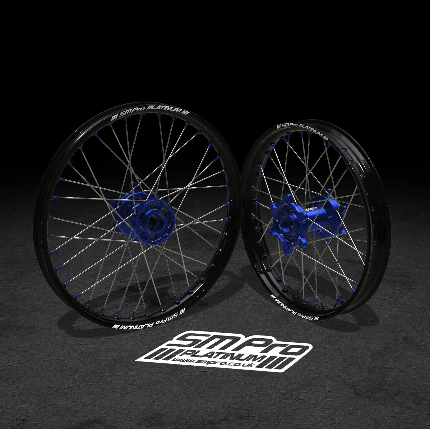 SM PRO TALARIA WHEEL SET 19/16 - SILVER/BLUE COMBO