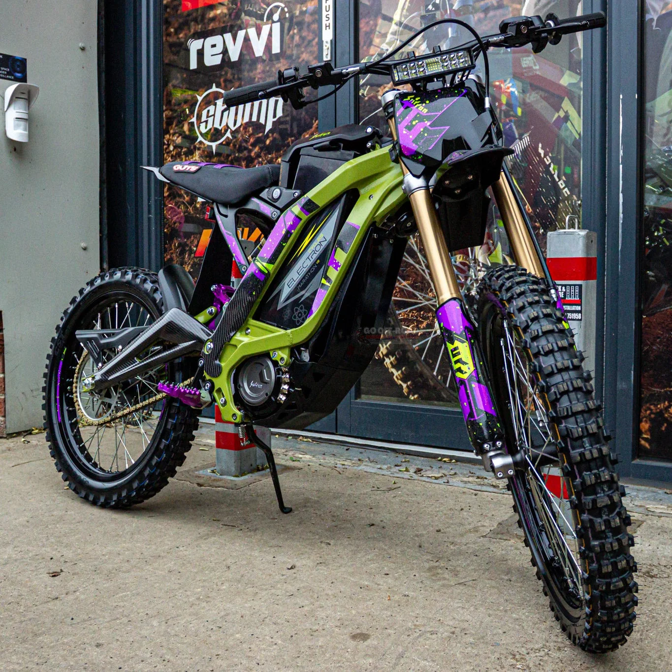SUR RON OEM GRAPHICS KIT - PURPLE/GREEN SPLATTER HOLOGRAPHIC